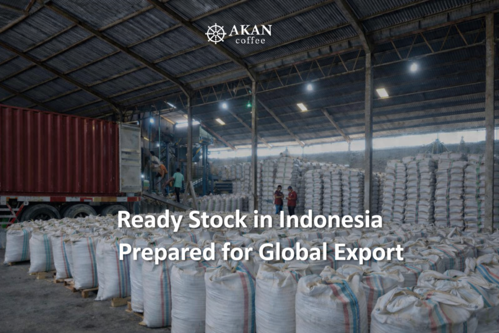 Indonesian Green coffee beans loading process for international export