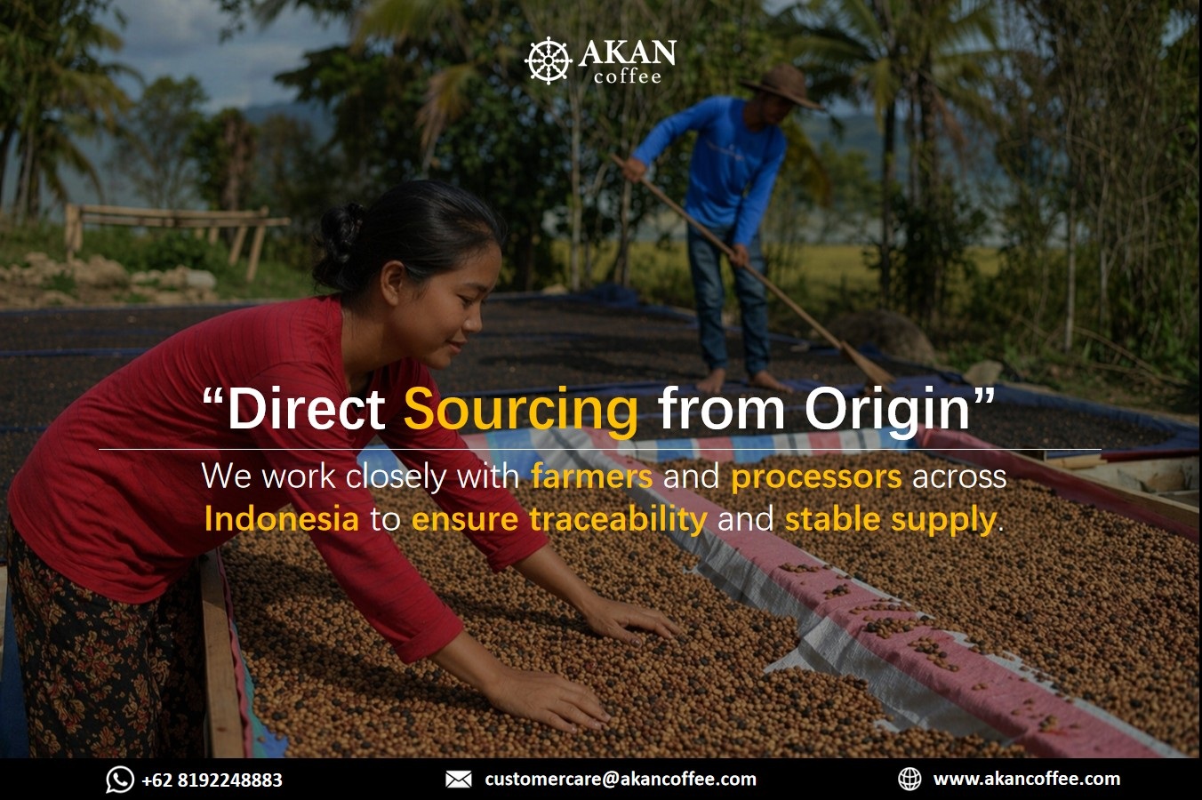 indonesia coffee farmers processing beans direct sourcing plantation