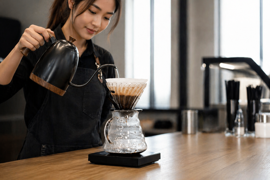 pour over coffee brewing method enhancing acidity and clarity